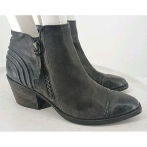 Paul Green Diandra Black Leather Ankle Zipper Boots Booties size 6 /US 8.5  C131